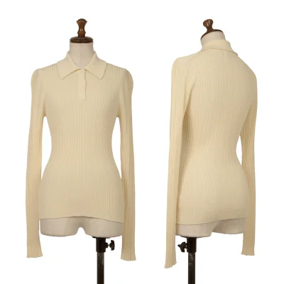 Theory Wool Rayon Rib Polo Knit