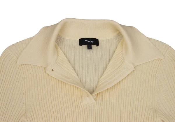 Theory Wool Rayon Rib Polo Knit K-171327_006