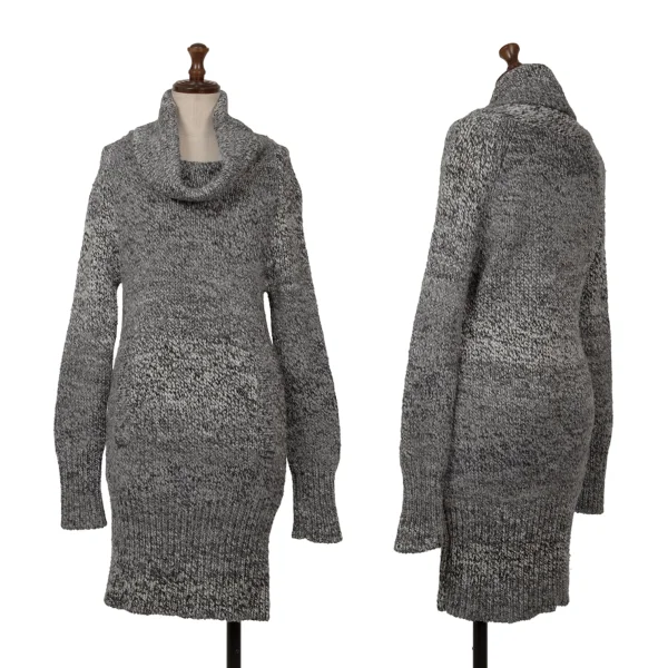 DES PRES Wool Blend Turtleneck Knit Tunic Grey 1 K-171330_001