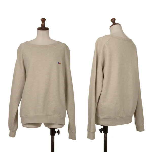 MAISON KITSUNE Tricolor Patch Fleece-lined Sweatshirt Beige M K-171332_001