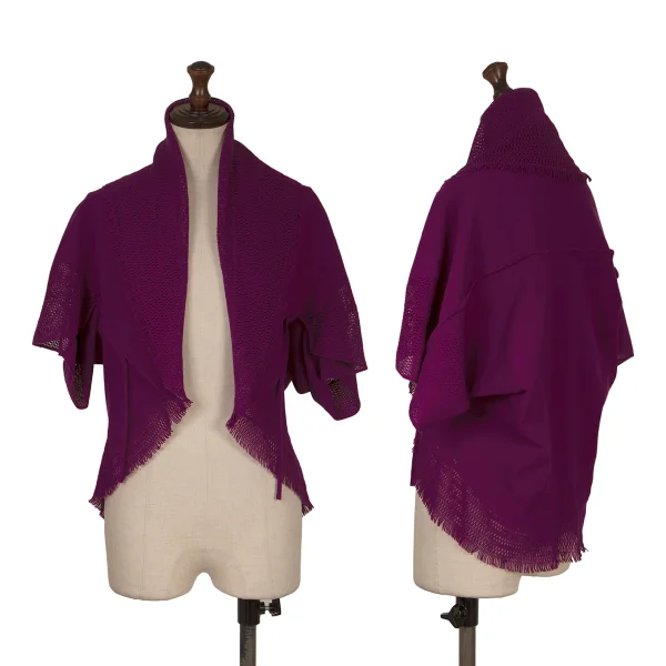 ISSEY MIYAKE A-POC INSIDE Dyed Mesh Cutting Fringe Bolero Purple 2 K-171341_001