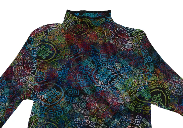 ISSEY MIYAKE FETE Multi Color Print Pleated Skirt K-171350_003