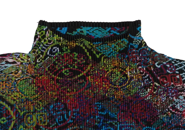 ISSEY MIYAKE FETE Multi Color Print Pleated Skirt K-171350_004