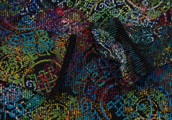 ISSEY MIYAKE FETE Multi Color Print Pleated Skirt K-171350_006