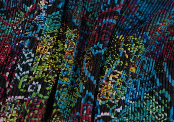 ISSEY MIYAKE FETE Multi Color Print Pleated Skirt K-171350_012