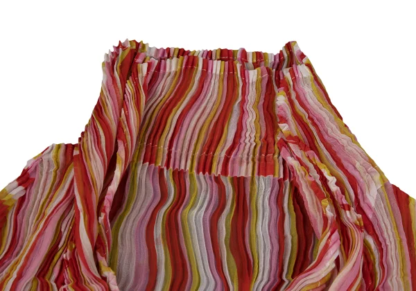 ISSEY MIYAKE Multi Color Striped Sheer Pleated Shirt K-171355_004