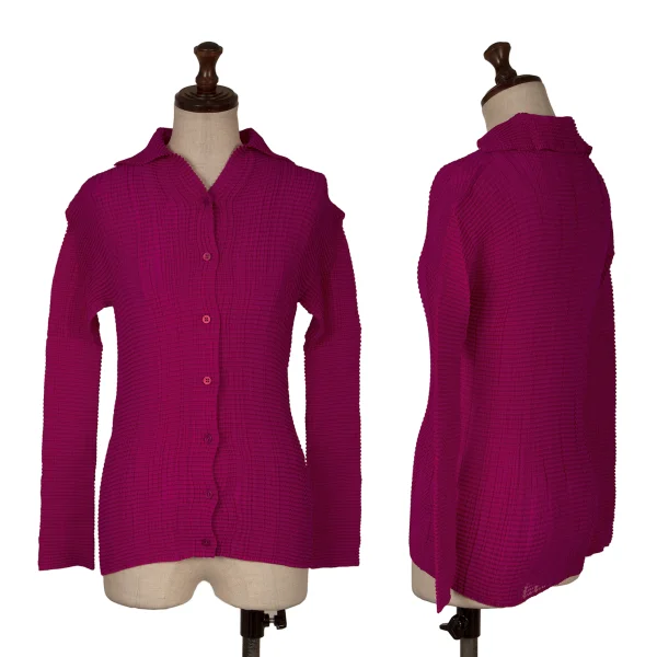 ISSEY MIYAKE Stretch Pleated Shirt Pink 2 K-171357_001