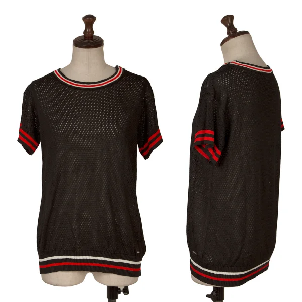 DIESEL Shoulder Zip Line Mesh Top Black XS K-171362_001