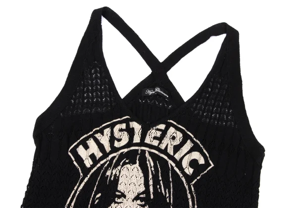 HYSTERIC GLAMOUR Girl Logo Lace Knit Tank Top K-171366_003