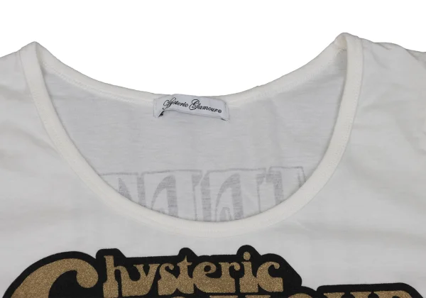 HYSTERIC GLAMOUR Girl Logo Glitter Print T-shirt K-171370_003