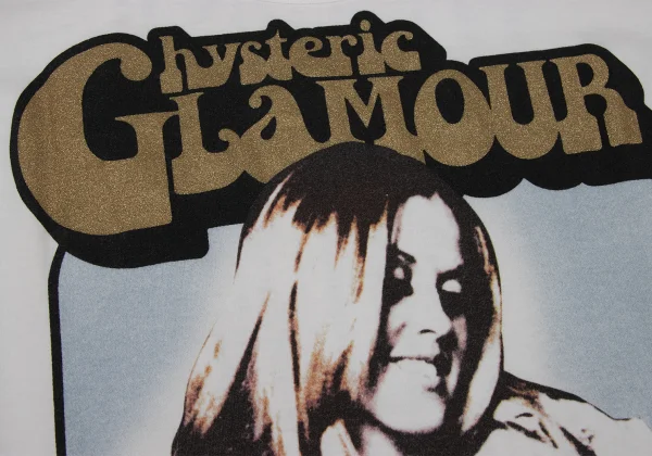 HYSTERIC GLAMOUR Girl Logo Glitter Print T-shirt K-171370_004