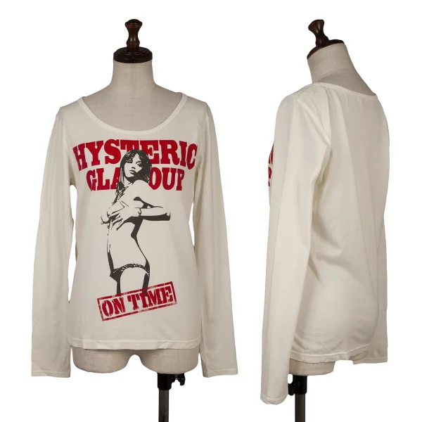 HYSTERIC GLAMOUR Girl Logo Print Top White F K-171371_001