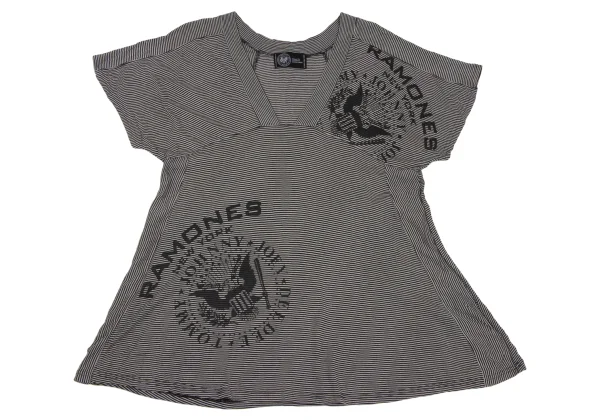HYSTERIC GLAMOUR Ramones Logo Print Striped Top K-171373_002