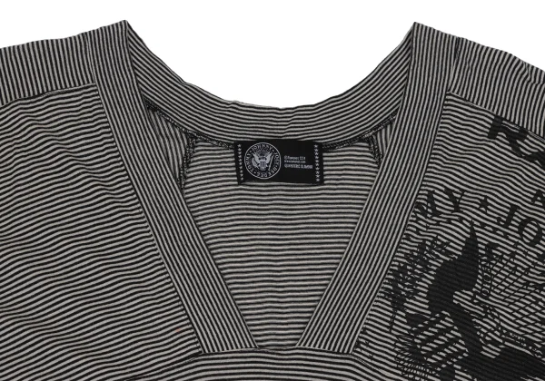 HYSTERIC GLAMOUR Ramones Logo Print Striped Top K-171373_005