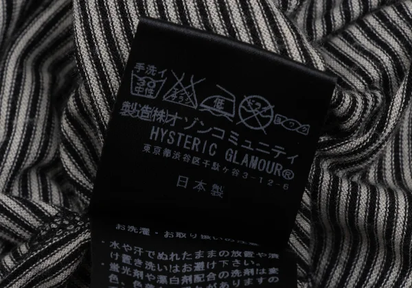 HYSTERIC GLAMOUR Ramones Logo Print Striped Top K-171373_013