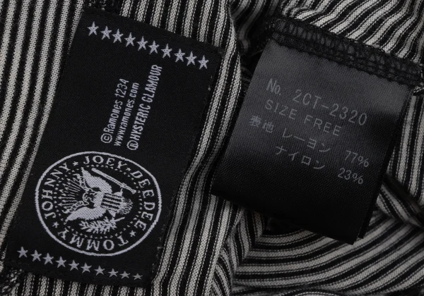 HYSTERIC GLAMOUR Ramones Logo Print Striped Top K-171373_014