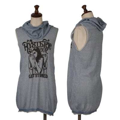 HYSTERIC GLAMOUR Girl Logo Drape-neck Sleeveless Knit Top