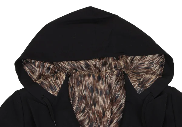JUNIOR GAULTIER Hair Print-lined Wool Hooded Jacket K-171376_004