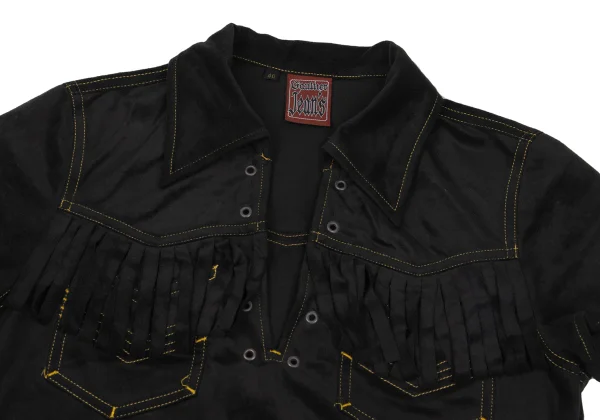 GAULTIER JEAN'S Fringe Pocket Pullover Short Sleeve Shirt K-171377_003