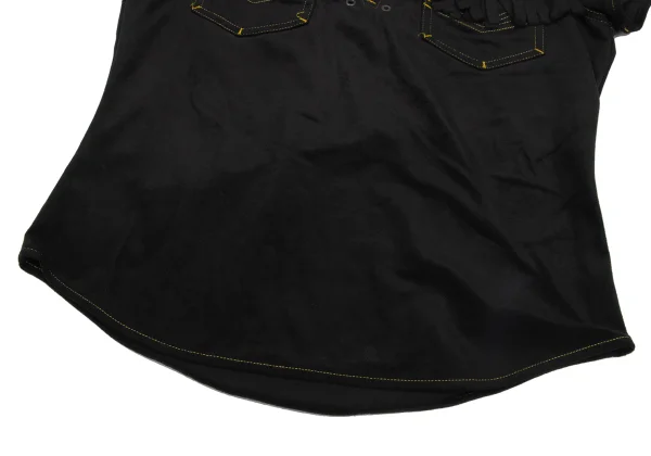 GAULTIER JEAN'S Fringe Pocket Pullover Short Sleeve Shirt K-171377_010