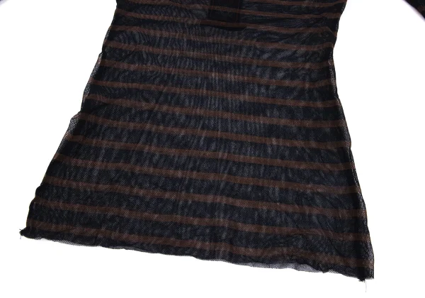 Jean Paul GAULTIER CLASSIQUE Stripe Back Open Mesh T Shirt K-171382_005