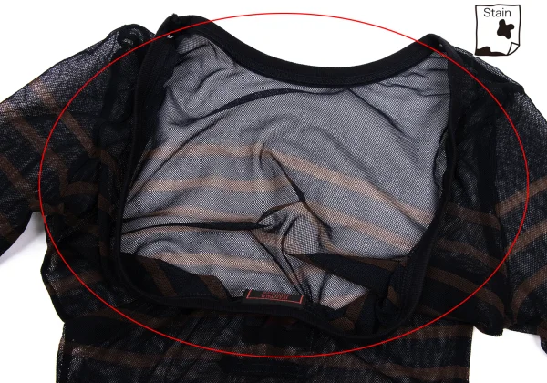 Jean Paul GAULTIER CLASSIQUE Stripe Back Open Mesh T Shirt K-171382_009