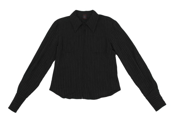 Jean Paul GAULTIER CLASSIQUE Wool Stretch Striped Zip Shirt K-171385_002