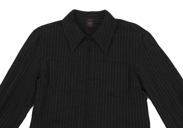 Jean Paul GAULTIER CLASSIQUE Wool Stretch Striped Zip Shirt K-171385_003
