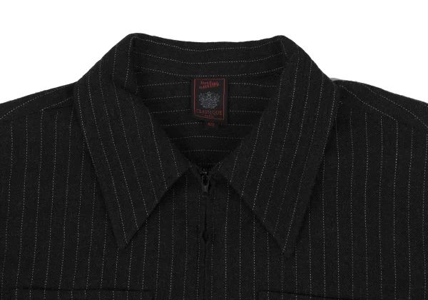 Jean Paul GAULTIER CLASSIQUE Wool Stretch Striped Zip Shirt K-171385_004