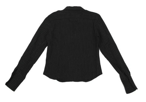 Jean Paul GAULTIER CLASSIQUE Wool Stretch Striped Zip Shirt K-171385_011