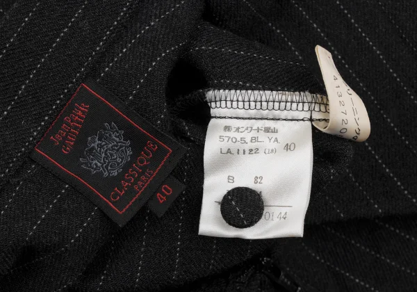 Jean Paul GAULTIER CLASSIQUE Wool Stretch Striped Zip Shirt K-171385_014