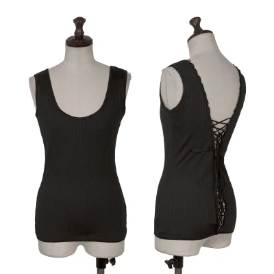 Jean Paul GAULTIER FEMME Back Lace-Up Rib Tank Top