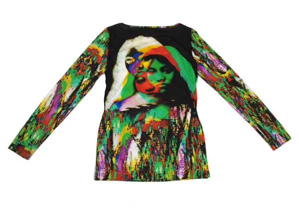 Jean Paul GAULTIER FEMME Psychedelic Face Print T Shirt K-171390_010