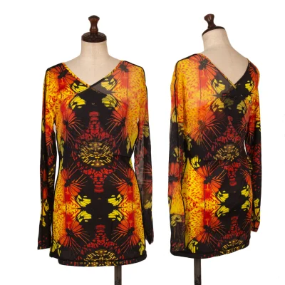 Jean Paul GAULTIER FEMME Butterfly Print Mesh Layered Top