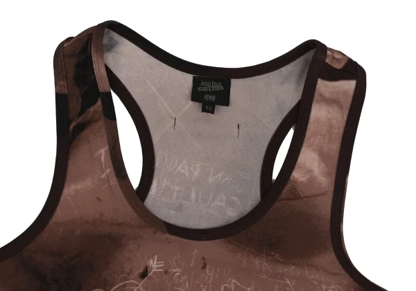 Jean Paul GAULTIER FEMME Drawing Print Short Tank Top K-171402_003