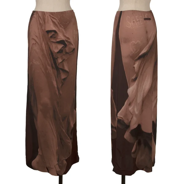 Jean Paul GAULTIER FEMME Drawing Print Skirt Bordeaux 40 K-171403_001