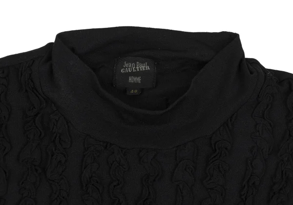 Jean Paul GAULTIER HOMME Front Frill Mock Neck Stretch T Shirt K-171405_003