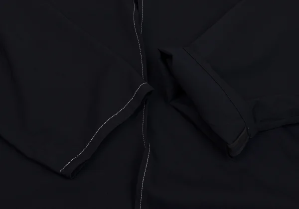 Y's Wool Gabardine White Stitch Buttonless Coat K-171408_008