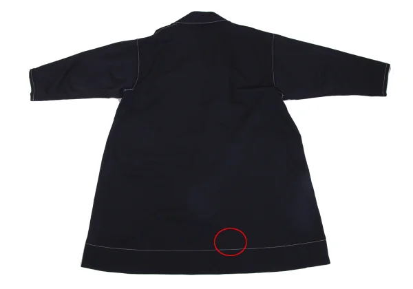 Y's Wool Gabardine White Stitch Buttonless Coat K-171408_016