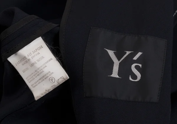 Y's Wool Gabardine White Stitch Buttonless Coat K-171408_019