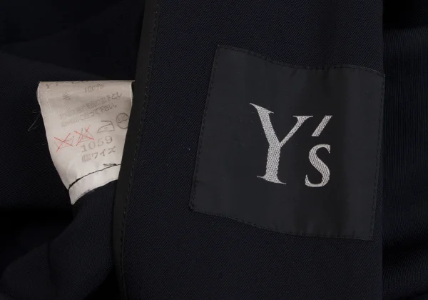 Y's Wool Gabardine White Stitch Buttonless Coat K-171408_020