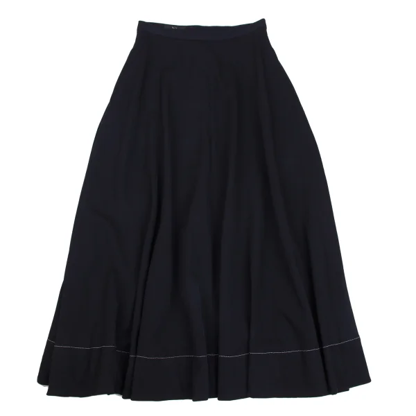 Y's Wool Gabardine White Stitch Skirt K-171409_002