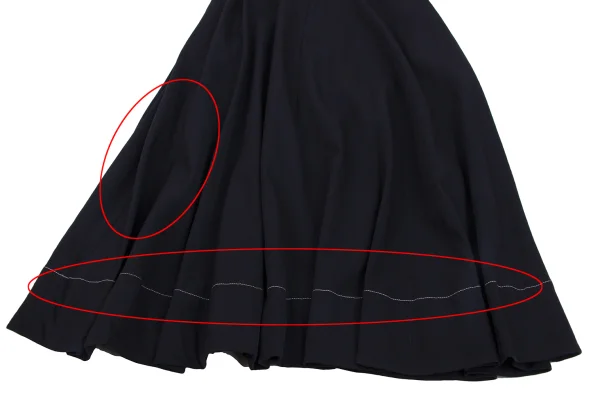 Y's Wool Gabardine White Stitch Skirt K-171409_005