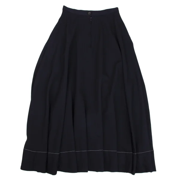 Y's Wool Gabardine White Stitch Skirt K-171409_011