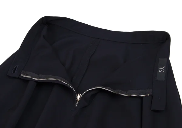 Y's Wool Gabardine White Stitch Skirt K-171409_013