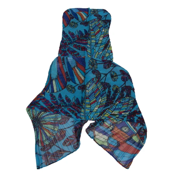 PLEATS PLEASE Pleated Colorful Botanical Print Poncho K-171411_009