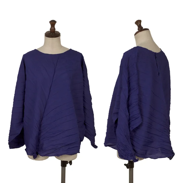 ISSEY MIYAKE Twist Pleated Blouse Purple 2 K-171412_001