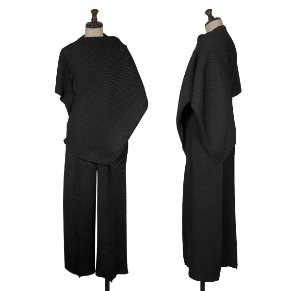 イッセイミヤケISSEY MIYAKE フォールドプリーツセットアップ 黒2 K-171418_001