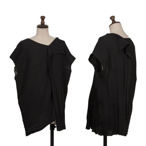 Yohji Yamamoto FEMME Pleats Sleeveless Knit Top Black 2 K-171432_001
