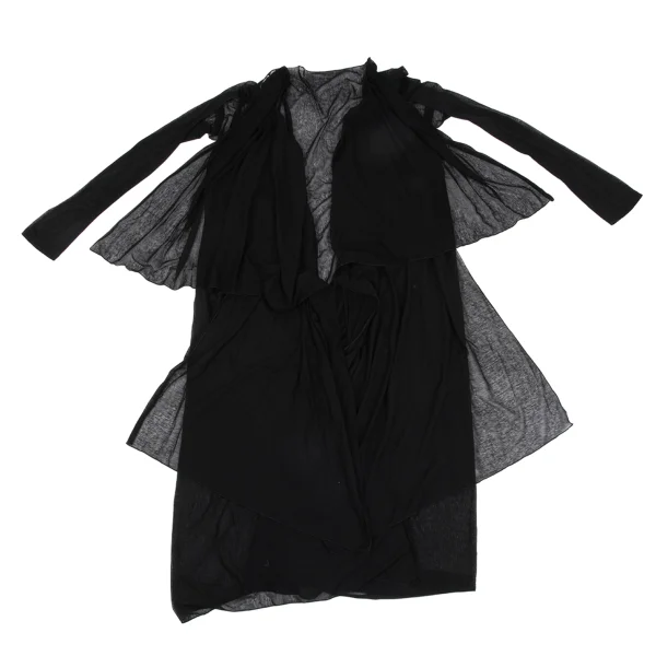 Yohji Yamamoto FEMME Sheer Drape Long Cardigan K-171435_002